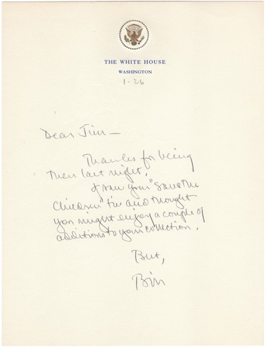 Bill clinton 98 autograph - bill, 1-26-98
