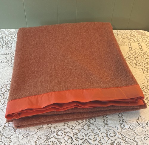Vintage wool blanket - blanket, satin