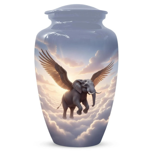 Elephant angel cremation urn - elephant,