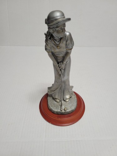 Silver metal woman golfer - silver,