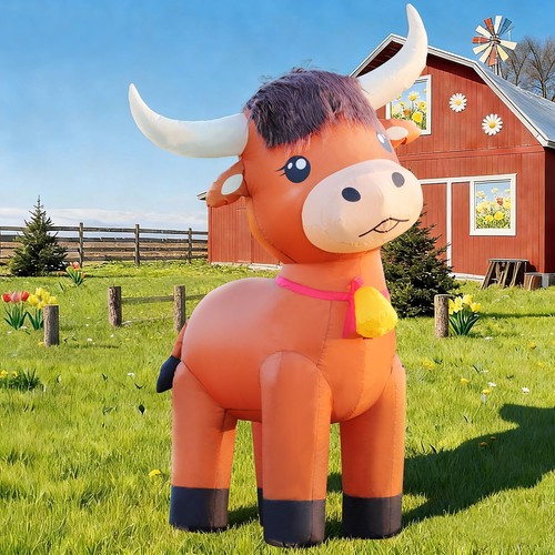 6ft highland cow inflatables - highland,
