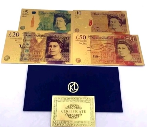 Gold foil bank notes full - gold,