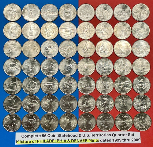 Complete statehood quarters - statehood, &