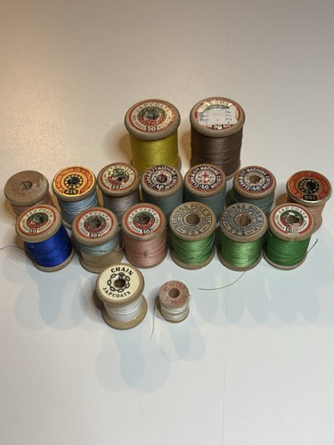 Wood spools old thread - spools, of