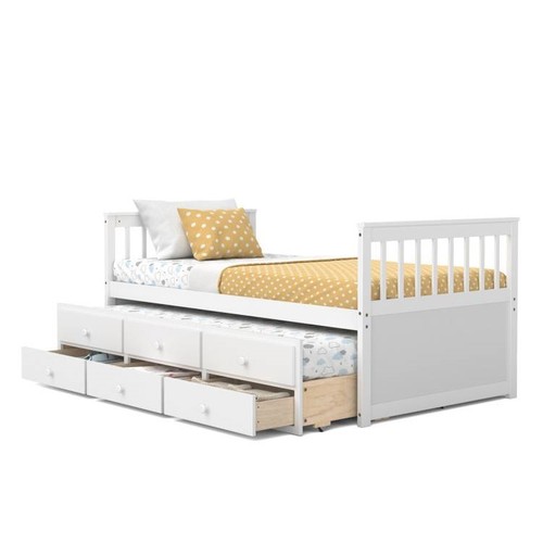 Twin captains bed with trundle - twin,
