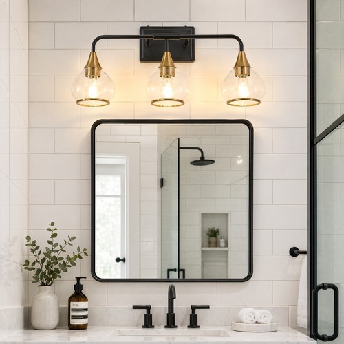 Vanity light black gold - 23'', 3