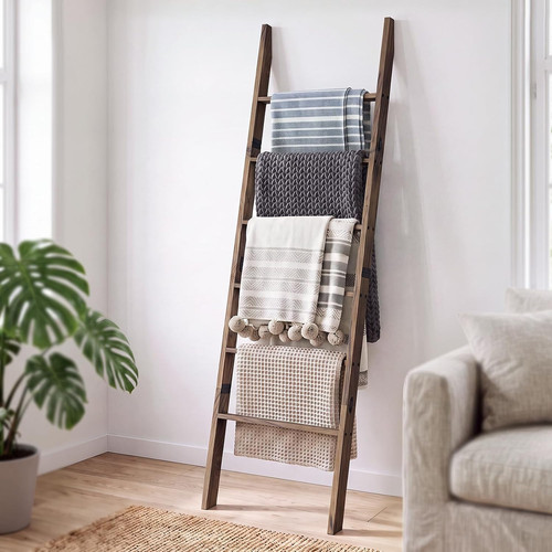 Tier blanket ladder acacia - 6-tier,