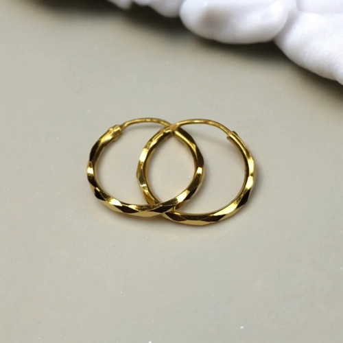 22k yellow gold circle stud - circle,