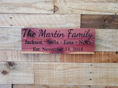 Carved family names - carved,