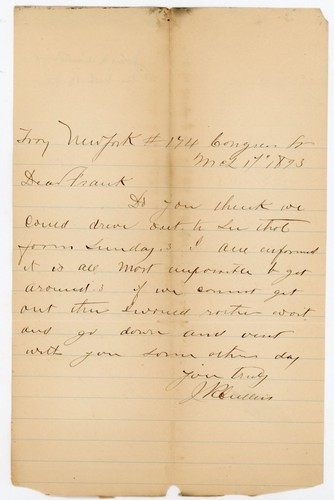 1893 handwritten letter john - letter,