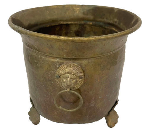 Vtg brass planter - brass,