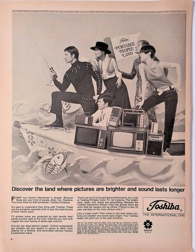 1969 toshiba portable color - toshiba, tv