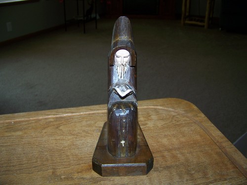 Vtg monk statue hand - monk, carved