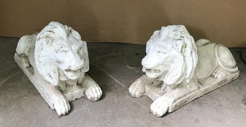 Pair antique 1940 cement - antique, 1940's