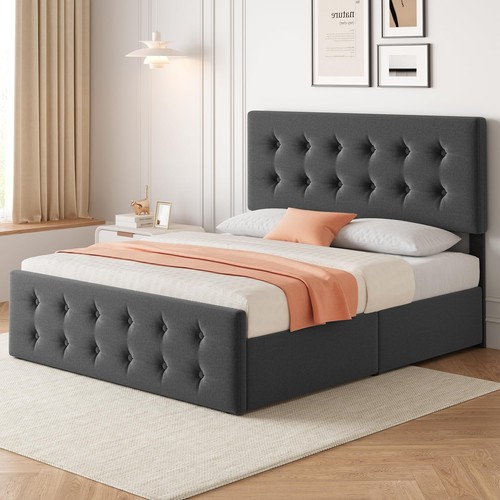 Full size bed frame linen - full, ,linen