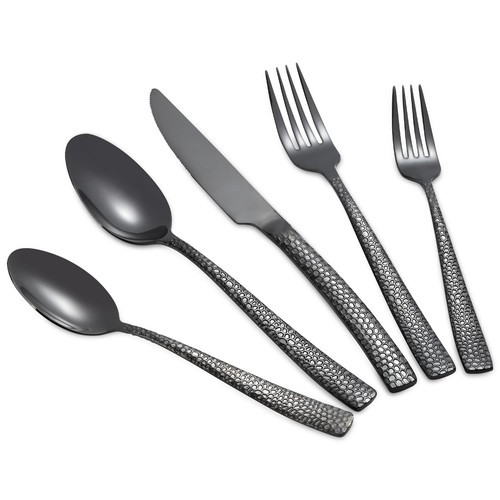 Piece black silverware set - silverware,