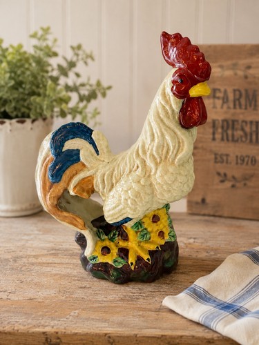 Large vintage ceramic rooster - ceramic,