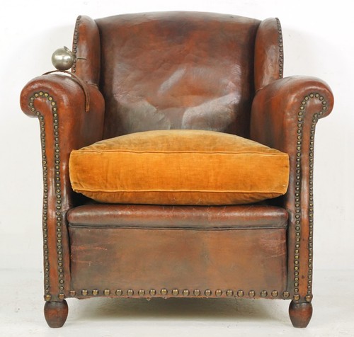 Vintage european brown - brown, leather