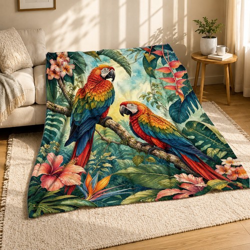 Tropical parrot pair cozy - tropical,