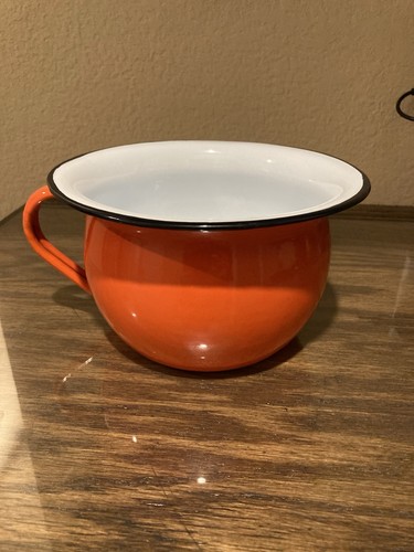 Vintage enamel orange and - enamel,