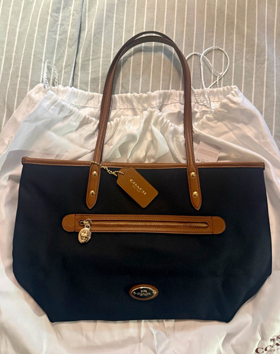 Coach sawyer tote black - tote, black/brown