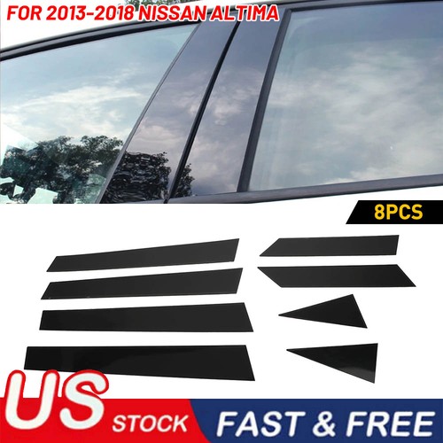 8pcs gloss black pillar - black, posts