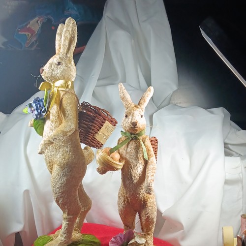 2pc easter rabbit figurines - easter,