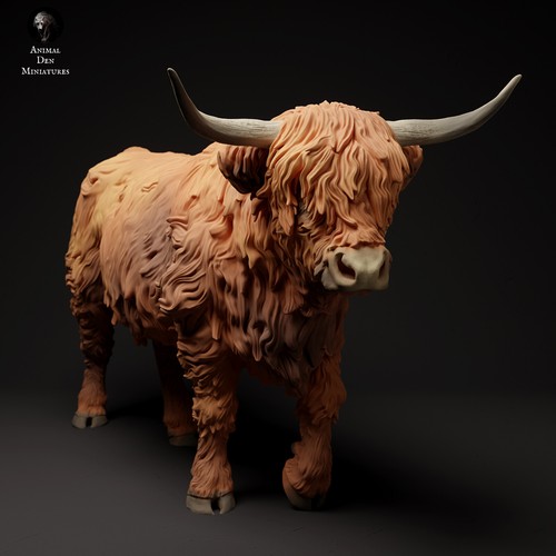 Highland cow resin printed - cow,