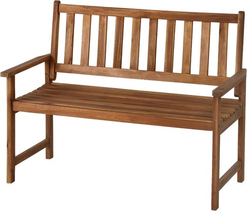 Patio bench natural wooden - natural,