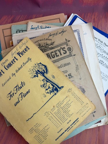 Vintage flute sheet music - flute,