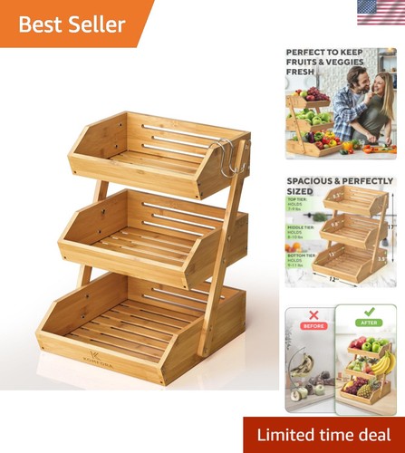 Bamboo fruit basket tier - bamboo,