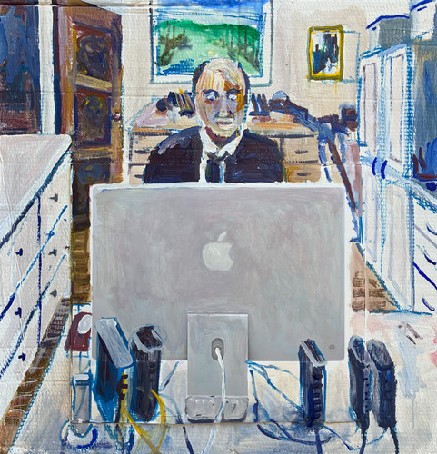 Self portrait looking - , at