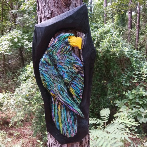 Chainsaw carving eagle - chainsaw,