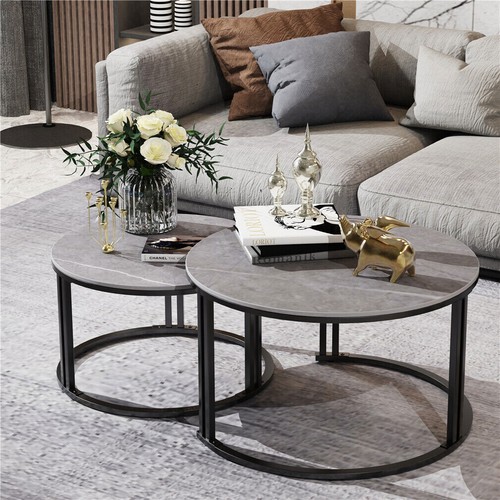 Glossy round nesting coffee - round,