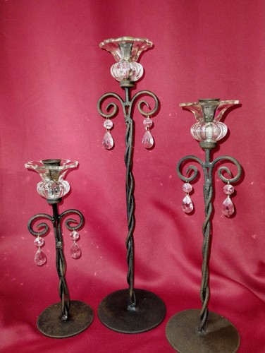 Wrought iron scroll candle - wrought,