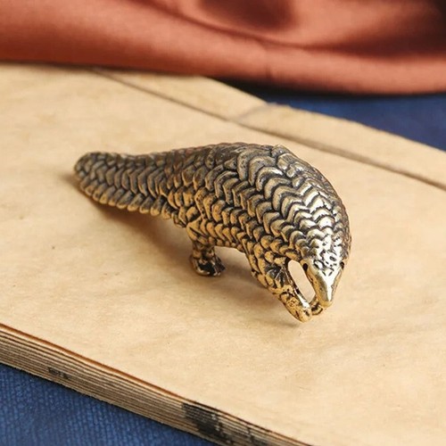 Brass pangolin figurine small - pangolin,