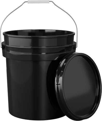 Gallon black bucket with - with, lid