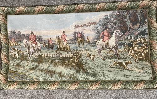 Fox hunt tapestry woven - hunt,