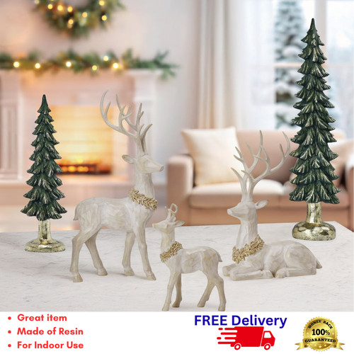Resin holiday deer family - 5,