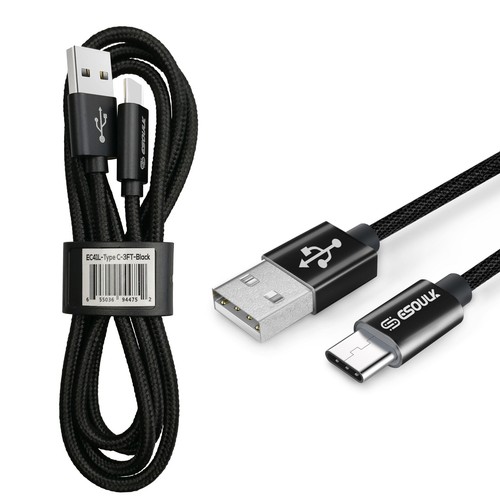 3ft type braided usb - type,