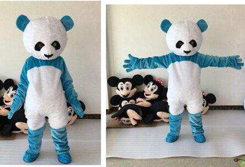 Blue white panda - bear, mascot