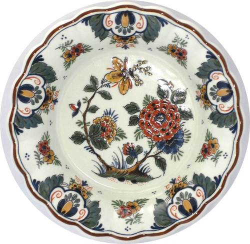 Delft polychrome bowl with - polychrome,