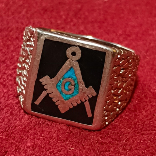 Silver freemason masonic ring - silver,