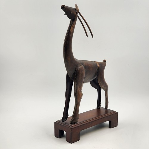 Metal antelope sculpture - metal,