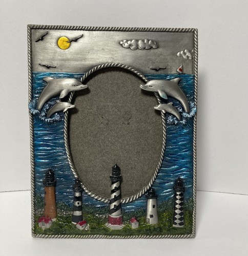 Lighthouse and dolphins pewter - lighthouse,