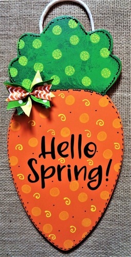 Hello spring carrot sign - hello, wall