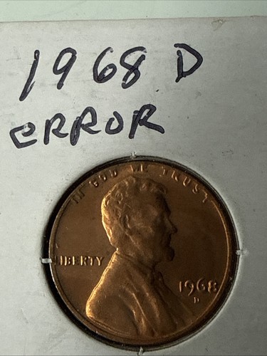 1968 error penny - 1968, d
