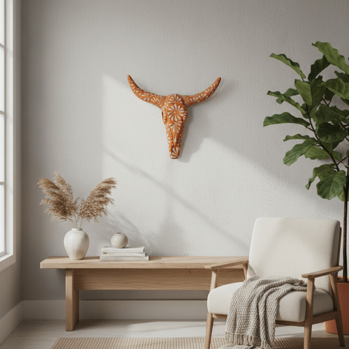 Talavera longhorn wall art - talavera,