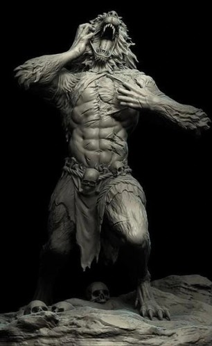 The werewolf resin sculpture - the,