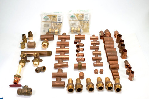 Lot copper brass fittings - copper,